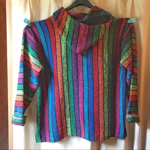Baja Cienfeugos XL / XXL Rainbow Baja Hoodie “drug rug” “Mexican hoodie” PRIDE - Picture 3 of 11